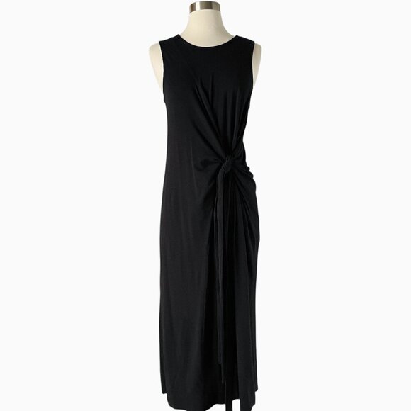 Peruvian Connection Sari Black Sleeveless Maxi Dress with Knot - Picture 2 of 7